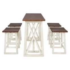 Rustic Wood Counter Height 5-Piece Dining Set With 4 Stools - ModernLuxe 17 Rustic Wood Counter Height 5-Piece Dining Set With 4 Stools - ModernLuxe -Luxe Furniture Sale GUEST 2b920427 a70d 45ba 9818 1ae646dcd210