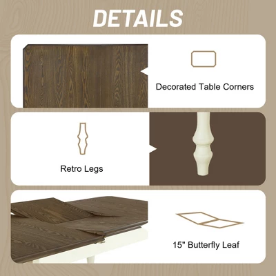 ModernLuxe 5-Piece Mid-Century Extendable Dining Set with 15-Inch Butterfly Leaf 7 ModernLuxe 5-Piece Mid-Century Extendable Dining Set with 15-Inch Butterfly Leaf - Image 5