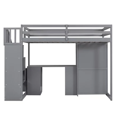 ModernLuxe Twin Loft Bed: All-in-One Desk, Wardrobe & Storage Solution 9 ModernLuxe Twin Loft Bed: All-in-One Desk, Wardrobe & Storage Solution - Image 7