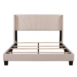 Queen Size Velvet Upholstered Platform Bed, Box Spring Required - ModernLuxe -Luxe Furniture Sale GUEST 2d7cc9dd aa94 4561 a39f fd0a4ff14508
