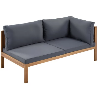 ModernLuxe Japanese-Style Acacia Wood Outdoor Sofa Set with Coffee Table 13 ModernLuxe Japanese-Style Acacia Wood Outdoor Sofa Set with Coffee Table - Image 11