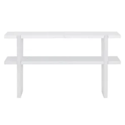54"W Retro Elegant Console Table With Marble-Effect Top And Versatile Storage Solutions For Entryway 4S - ModernLuxe -Luxe Furniture Sale GUEST 2d9c7aa6 6f32 4852 9557 ec6db1832a2e