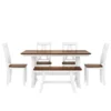 Farmhouse 6-Piece Wood Dining Table Set With Long Bench And 4 Dining Chairs-ModernLuxe