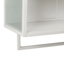 23.62" Glass Door Wall Cabinet With 2-Tier Enclosed Storage, Open Shelves And Towel Rack, White - ModernLuxe 22 23.62" Glass Door Wall Cabinet With 2-Tier Enclosed Storage, Open Shelves And Towel Rack, White - ModernLuxe -Luxe Furniture Sale GUEST 2df2421e f718 48af a145 970ecd5c0be9