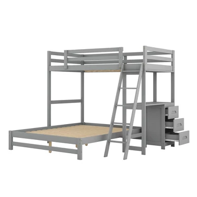 ModernLuxe Twin Over Full Bunk Bed with Built-in Desk and Storage Drawers 5 ModernLuxe Twin Over Full Bunk Bed with Built-in Desk and Storage Drawers - Image 3