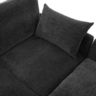 ModernLuxe 85.4" Modular Sectional Sofa Couch, Convertible Sofa Bed With Movable Ottoman, 2 USB Ports & Phone Holder 13 ModernLuxe 85.4" Modular Sectional Sofa Couch, Convertible Sofa Bed With Movable Ottoman, 2 USB Ports & Phone Holder - Image 11