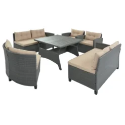 ModernLuxe 6-Piece Outdoor PE Rattan Conversation Set with Wicker Sectional and Dining Table -Luxe Furniture Sale GUEST 2f171229 4980 4fd4 83f7 881e249f0b80