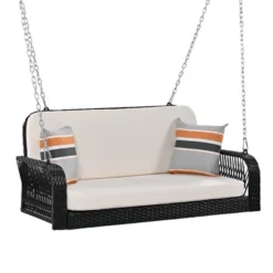 ModernLuxe 2-Seater Patio PE Wicker Porch Swing with Cushions and Chains 15 ModernLuxe 2-Seater Patio PE Wicker Porch Swing with Cushions and Chains -Luxe Furniture Sale GUEST 2f59c09b bc0e 4806 8b0d 196f35eb7198
