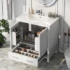30"W Bathroom Vanity With Single Sink, Bathroom Storage Cabinet With 2 Doors And Drawer 4B - ModernLuxe