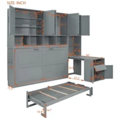 ModernLuxe Twin Murphy Bed with Integrated Desk, Cabinets & Shelving 19 ModernLuxe Twin Murphy Bed with Integrated Desk, Cabinets & Shelving -Luxe Furniture Sale GUEST 30713d93 f7dd 433b aada 2b130d674b42