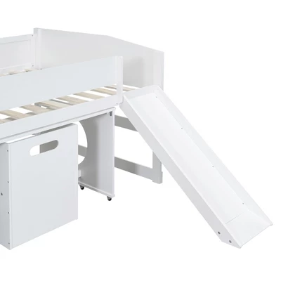 ModernLuxe Low Study Loft Bed with Portable Rolling Desk and Matching Chair 12 ModernLuxe Low Study Loft Bed with Portable Rolling Desk and Matching Chair - Image 10