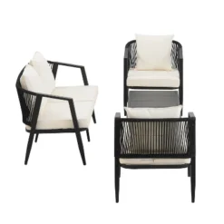 ModernLuxe 4-Piece Outdoor Patio Conversation Set with Rope Woven Chairs -Luxe Furniture Sale GUEST 30d836b1 07b4 4cbb a2d5 73235f825233
