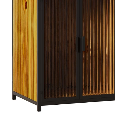 Multipurpose Bookshelf Storage Rack With Closed Storage Cabinets, Black + Brown - ModernLuxe 11 Multipurpose Bookshelf Storage Rack With Closed Storage Cabinets, Black + Brown - ModernLuxe - Image 9