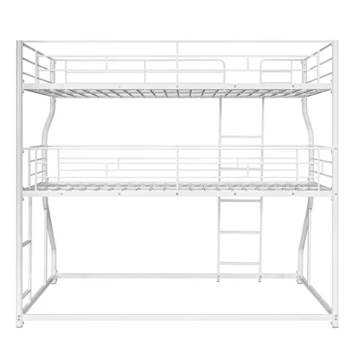 ModernLuxe Metal Triple Bunk Bed with Ladder - Full XL, Twin XL & Queen Sizes 11 ModernLuxe Metal Triple Bunk Bed with Ladder - Full XL, Twin XL & Queen Sizes - Image 9
