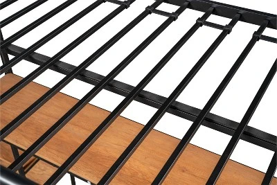 ModernLuxe Metal Twin Size Low Loft Bed with Integrated Desk and Storage Shelves 11 ModernLuxe Metal Twin Size Low Loft Bed with Integrated Desk and Storage Shelves - Image 9