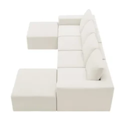 110"W Modular U-Shaped Sectional Sofa, Luxury Chenille Upholstered Foam-Filled Floor Couch Set - ModernLuxe 25 110"W Modular U-Shaped Sectional Sofa, Luxury Chenille Upholstered Foam-Filled Floor Couch Set - ModernLuxe -Luxe Furniture Sale GUEST 347253b9 e264 4ddb 8bc4 a445da259292