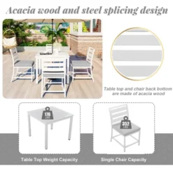 ModernLuxe 4-Seat Outdoor Dining Set with Acacia Wood Table and Cushioned Chairs -Luxe Furniture Sale GUEST 34fe756e 4d02 442c 88f9 df83aeaf5127
