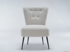 Tufted Back Teddy Fabric Slipper Chair Accent Chair-ModernLuxe -Luxe Furniture Sale GUEST 35c5cc0f dc28 460b 8961 3323343c65ad