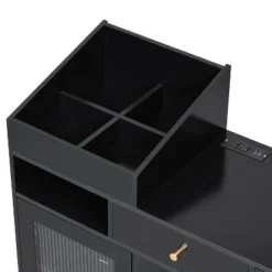 Modern Makeup Vanity Desk Vanity Table Dressing Table With Stool, Drawers, Cabinet & Charging Ports, Black/Walnut-ModernLuxe -Luxe Furniture Sale GUEST 3742ed8d fe14 4ae9 87b1 bc1eca89e127