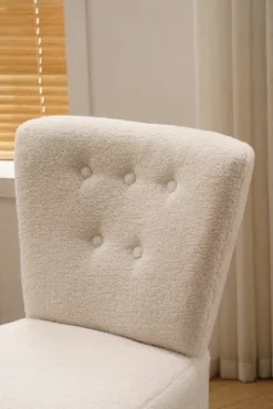 Tufted Back Teddy Fabric Slipper Chair Accent Chair-ModernLuxe -Luxe Furniture Sale GUEST 3886a449 0ef9 4715 9b44 07527543d085