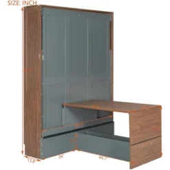 Full Size Murphy Bed With Foldable Desk, Space Saving Wall Bed - ModernLuxe -Luxe Furniture Sale GUEST 388e4d74 f889 4ddc 94f1 b7f6e4c0a3ca
