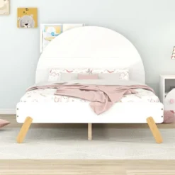 ModernLuxe Wooden Unicorn Platform Bed Frame - Twin & Full