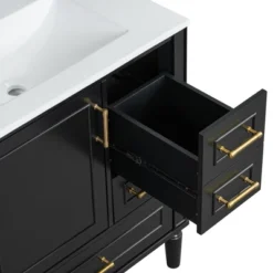 ModernLuxe 30" Freestanding Bathroom Vanity Cabinet with 3 Drawers and Gold Handles -Luxe Furniture Sale GUEST 38e3c1c9 6d5f 4096 90d2 7a961cf1729e