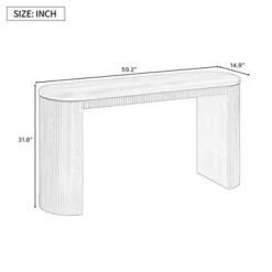 ModernLuxe 59.2" Curved Console Table with Unique Vertical Stripe Design -Luxe Furniture Sale GUEST 394c5693 f2b7 42ce 9017 2ccd754d2034