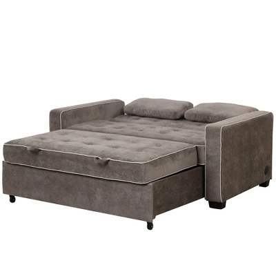 ModernLuxe 61.42" Velvet Pull-Out Sleeper Sofa Bed with Dual USB Ports 13 ModernLuxe 61.42" Velvet Pull-Out Sleeper Sofa Bed with Dual USB Ports - Image 11