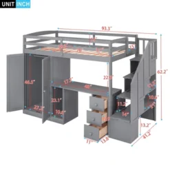 ModernLuxe Twin Loft Bed: All-in-One Desk, Wardrobe & Storage Solution 12 ModernLuxe Twin Loft Bed: All-in-One Desk, Wardrobe & Storage Solution -Luxe Furniture Sale GUEST 39e48818 65e8 4692 af39 8010566a09f0