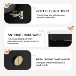 Bathroom Vanity With Sink And Soft Close Door For Small Bathrooms, Black - ModernLuxe -Luxe Furniture Sale GUEST 3abd9403 cd50 4f01 8d66 96f768ec4d34