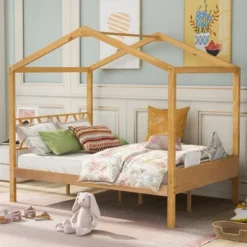 Full Size Wood House Bed Frame With Storage Space-ModernLuxe -Luxe Furniture Sale GUEST 3afc4a9e ddd7 498c be6b b2a515fc93fa