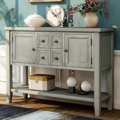 Modernluxe Cambridge Series Buffet Sideboard Console Table With Bottom Shelf 12 Modernluxe Cambridge Series Buffet Sideboard Console Table With Bottom Shelf - Image 10