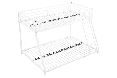 ModernLuxe Twin Over Full Metal Bunk Bed - Space-Saving Design with Ladder 7 ModernLuxe Twin Over Full Metal Bunk Bed - Space-Saving Design with Ladder - Image 5