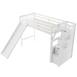 ModernLuxe Twin Loft Bed with Storage Stairs and Integrated Slide -Luxe Furniture Sale GUEST 3c611caf d475 47d8 a18d 8f5470edc87b