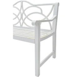 ModernLuxe White Outdoor Garden Bench with Decorative Floral Backrest - 3-Seat Metal Patio Seat -Luxe Furniture Sale GUEST 3c730334 c739 4a11 a3cf 00ac4af69689