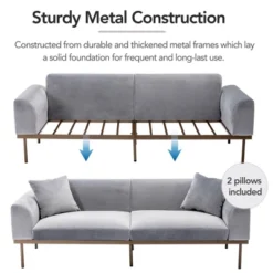 ModernLuxe Modern Velvet Loveseat Sofa with Metal Legs & Two Pillows 16 ModernLuxe Modern Velvet Loveseat Sofa with Metal Legs & Two Pillows -Luxe Furniture Sale GUEST 3c7a6dc7 9459 4fa4 bd4f d8bf46ba2a43