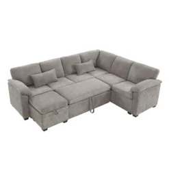 97"W L-Shaped Corner Sectional Sofa Couch With Storage Ottoman, 7-Seat Chenille Fabric Corner Couch With 2 Pillows For Living Room - ModernLuxe -Luxe Furniture Sale GUEST 3d7fa9d9 0421 4a83 b271 535f43fbfbfa