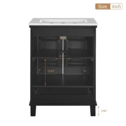 24"/30"W Bathroom Vanity With Ceramic Basin, Bathroom Storage Cabinet With Divided Drawer, Door Shelves & Soft Close Door - ModernLuxe 24 24"/30"W Bathroom Vanity With Ceramic Basin, Bathroom Storage Cabinet With Divided Drawer, Door Shelves & Soft Close Door - ModernLuxe -Luxe Furniture Sale GUEST 3e3d8587 1eeb 4500 b872 c6439cc8fdae