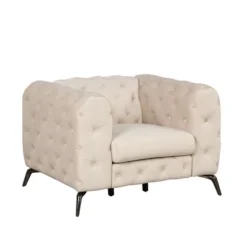 ModernLuxe Modern Velvet Upholstered Accent Sofa Chair with Button Tufted Back