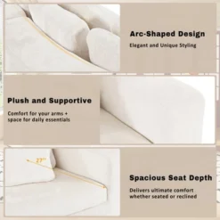 115.7" 4-Seater Chenille Modular Sofa Set, Curved Design Sofa Couch With 5 Pillows, No Assembly For Living Room & Bedroom - ModernLuxe -Luxe Furniture Sale GUEST 3f00fd45 508c 47f7 a9c9 59aaab7a9779