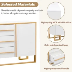 Contemporary 59" Sideboard With Large Storage And Gold Metal Legs - ModernLuxe 17 Contemporary 59" Sideboard With Large Storage And Gold Metal Legs - ModernLuxe -Luxe Furniture Sale GUEST 3f0901ed 9a4a 4b50 98da 5f2e4b34d7c4