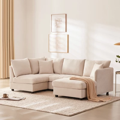 ModernLuxe 89" Modern L-Shaped 5-Seat Sectional Sofa with Convertible Ottoman 3 ModernLuxe 89" Modern L-Shaped 5-Seat Sectional Sofa with Convertible Ottoman