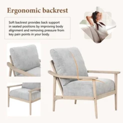 ModernLuxe Retro Accent Chair with Solid Wood Frame & Slatted Back -Luxe Furniture Sale GUEST 412b2365 a8ea 41bc 81d6 6088a3fce43a