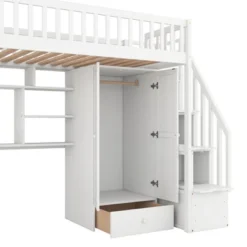 ModernLuxe Twin Size Loft Bed with Built-in Desk, Wardrobe, and Storage Drawers 19 ModernLuxe Twin Size Loft Bed with Built-in Desk, Wardrobe, and Storage Drawers -Luxe Furniture Sale GUEST 42b4b082 7969 482f b6a6 b99674227bd4