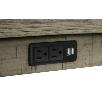 Rustic 4-Pieces Counter Height Dining Set With Fabric Padded Stools And Socket-ModernLuxe 8 Rustic 4-Pieces Counter Height Dining Set With Fabric Padded Stools And Socket-ModernLuxe - Image 6