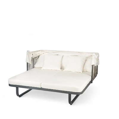 57"W Outdoor Daybed Sunbed, Patio Rattan Chaise Lounge With Canopy, Detachable Pillows For Patio, Backyard, Pool -ModernLuxe 12 57"W Outdoor Daybed Sunbed, Patio Rattan Chaise Lounge With Canopy, Detachable Pillows For Patio, Backyard, Pool -ModernLuxe - Image 10