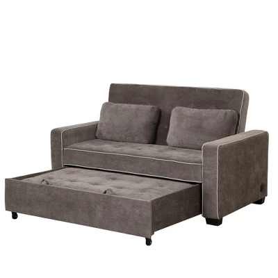 ModernLuxe 61.42" Velvet Pull-Out Sleeper Sofa Bed with Dual USB Ports 12 ModernLuxe 61.42" Velvet Pull-Out Sleeper Sofa Bed with Dual USB Ports - Image 10
