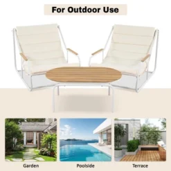 ModernLuxe 3-Piece Outdoor Patio Chaise Lounge Chair Set with Acacia Side Table -Luxe Furniture Sale GUEST 43c34ce3 b7a3 4522 9078 de48873eb07e