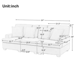 Modern Upholstered 3-Seat Sofa With 4 Pillows-ModernLuxe -Luxe Furniture Sale GUEST 44453cbd 7fa0 4a96 9a8d 1fbb4f9d8125